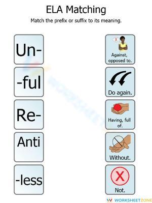 Printable Prefix and Suffix Meaning Worksheet | Grade 1