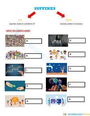 Suffixes -ity and -ment Worksheet | Essential Grade 5 ELA