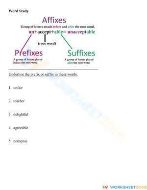 Prefix and suffix