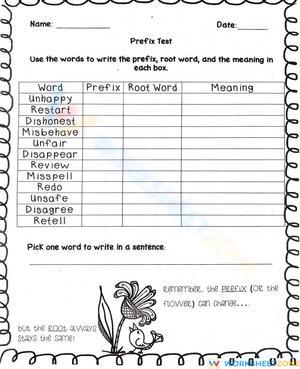 Prefixes and suffixes