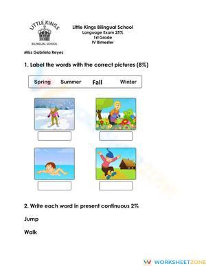 L.1.1.E Worksheet: Present Continuous — Grade 1 Aligned