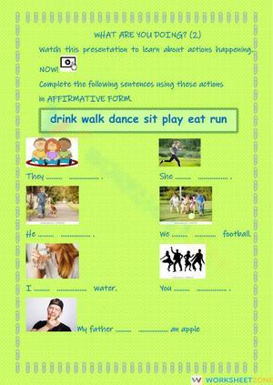 Grade 1-4 Present Continuous | Printable ELA Worksheet