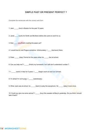 Essential Worksheet: Present Perfect vs. Past Simple