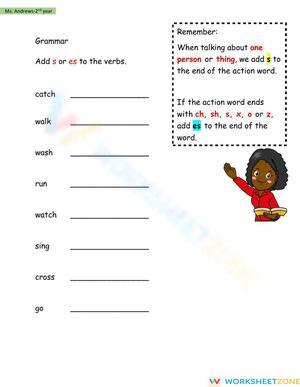 Essential Simple Present Tense: Adding -s and -es Worksheet