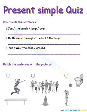 Essential Present Simple Quiz | Grade 1 English Worksheet