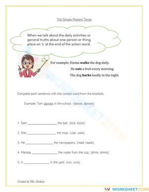 Grade 2 Simple Present Tense — Printable Essential Worksheet