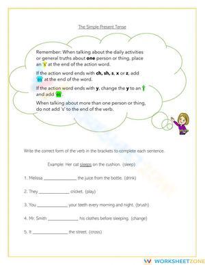 Essential Simple Present Tense Worksheet | Grade 1-2 ELA