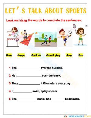 Talk about sports you do.