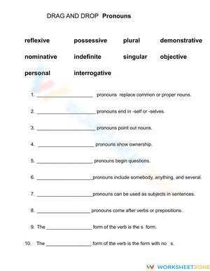 Drag and Drop Pronouns
