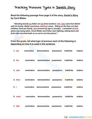 Grade 6 Pronouns — Printable No-Prep Worksheet