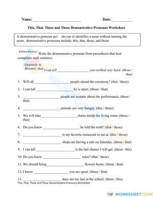 Grade 5 Pronouns — Printable No-Prep Worksheet