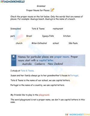 Grade 2 Proper Nouns — Printable No-Prep Worksheet