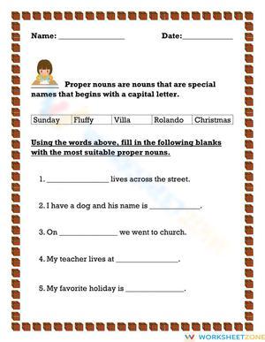 Identifying Proper Nouns: Targeted Practice Worksheet