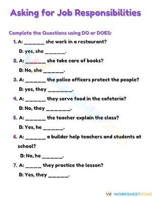 Asking for Job Responsibilities