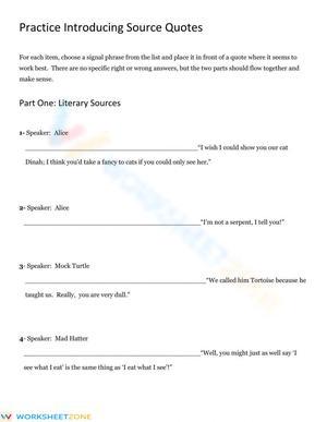 Practice with signal phrases in writing
