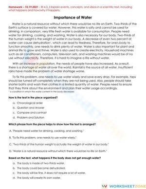 Homework 10.19.2021 Importance of Water