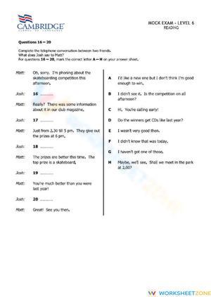 Complete RI.6.1 Reading Mock Exam | Grade 6 Worksheet
