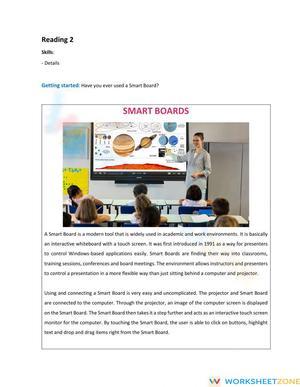 Smart Boards Reading Comprehension | Grade 3 Printable