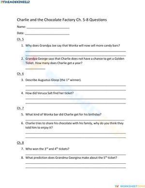 Essential Charlie & the Chocolate Factory: Ch. 5-8 Questions