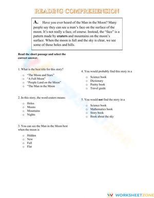 Reading Comprehension Exercises