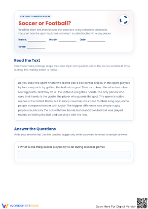 Grade 6 Main Idea — Printable No-Prep Worksheet