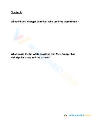 Essential Frindle Chapter 8 Comprehension | Grade 5 Ready
