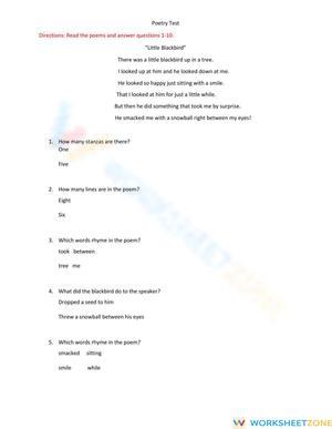 Poetry Test 3