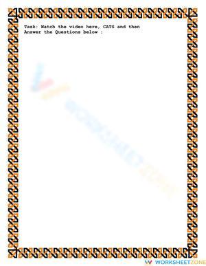 Life Cycle of Cats Video — Grade 4 Printable Worksheet