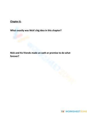 Grade 5 Frindle Chapter 6 — Printable No-Prep Worksheet