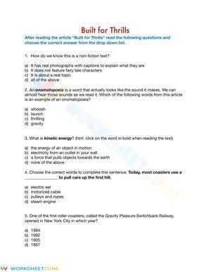 Built for Thrills Response Questions