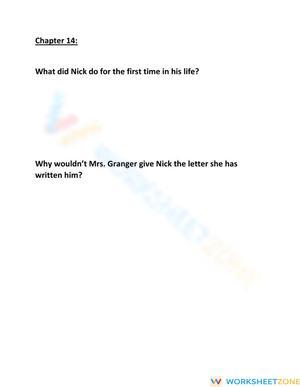 Frindle Chapter 14 Questions | Grade 5 Essential Worksheet