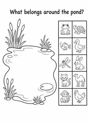 Pond Life Worksheet | Grade K-1 Essential Printable