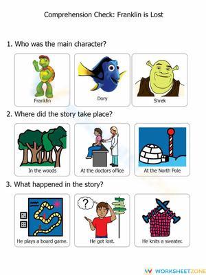 Printable Franklin is Lost Comp Check | Grade 1-3 ELA