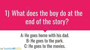 Printable A Week With Grandpa Quiz | Grade 2-4 ELA