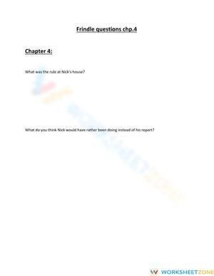 Essential Frindle Chapter 4 Questions | Grade 5 ELA