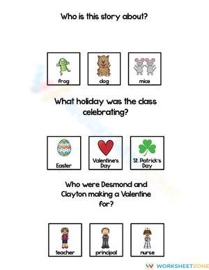 Printable Biggest Valentine Ever Comprehension | Grade K-1