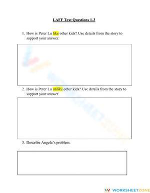 Journeys Lafff text questions 1-3