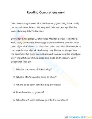 Grade 2 Reading Comprehension — Printable No-Prep Worksheet
