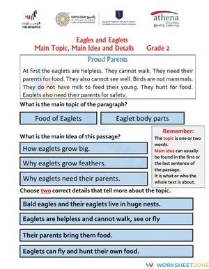 Grade 2 Main Idea & Details — Printable No-Prep Worksheet
