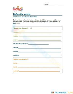 Grade 4 Prefix and Suffix — Printable No-Prep Worksheet