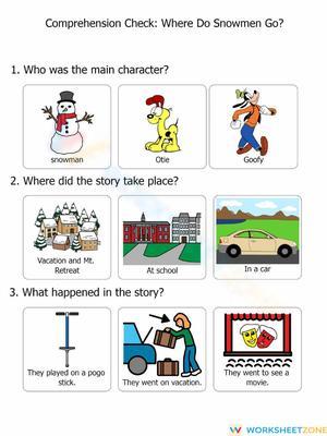 Where Do Snowmen Go? Ready Reading Comprehension Worksheet