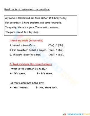 Printable Reading Comprehension Worksheet | Grade 2 ELA