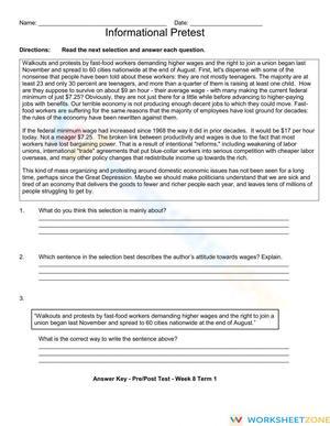Pretest Informational Text