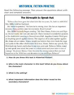 Historical Fiction Practice