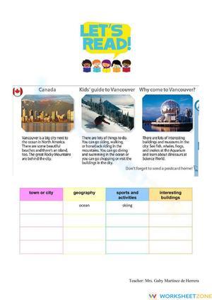 Grade 5 Read About Canada — Essential No-Prep Worksheet