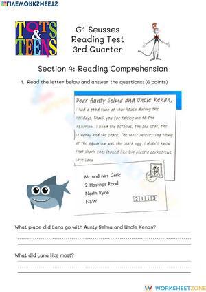 Grade 2 Reading Comprehension — Printable No-Prep Test