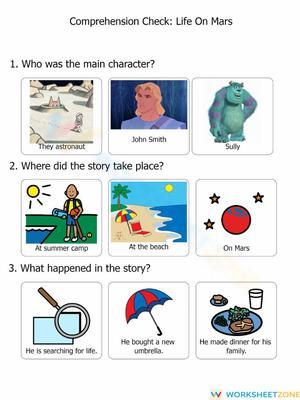 Grade 1 Life on Mars — Printable No-Prep Worksheet