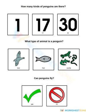 Essential Grade 1 Penguin Reading Worksheet | Printable