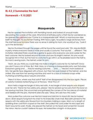 Essential Summarizing Worksheet | Grade 4 ELA Literature
