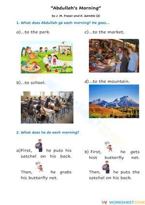Grade 5 Abdullah's Morning — Printable No-Prep Worksheet